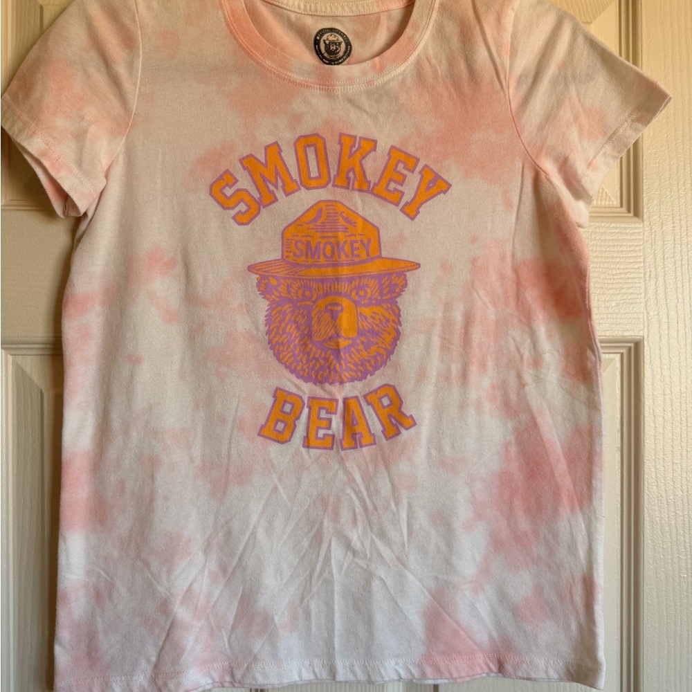 Smokey Bear Tie-Dye T-Shirt women’s XS Cotton Short Sleeve